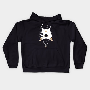 Two Headed Black Cat In Witch Hand Kids Hoodie